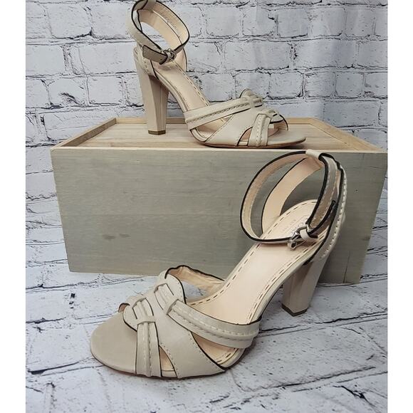 Coach- Bone color Strap heel sandals- very good used condition- size 9.5 - Picture 1 of 11